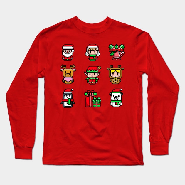 Christmas Cartoons Long Sleeve T-Shirt by Shawnsonart